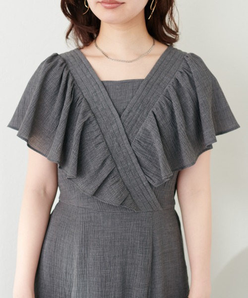 natural couture(ナチュラルクチュール)の「【mamamo】ギャザーフリルカシュクールワンピース(ワンピース・レディース・ブラック/グレー/その他1・FREE)」の22枚目の写真