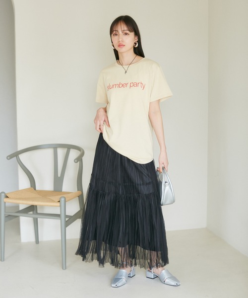 VIS（ビス）の「【2WAY】チュールプリーツスカート【洗える】（スカート・レディース・グレー/ホワイト/ブラック・FREE）」の10枚目の写真