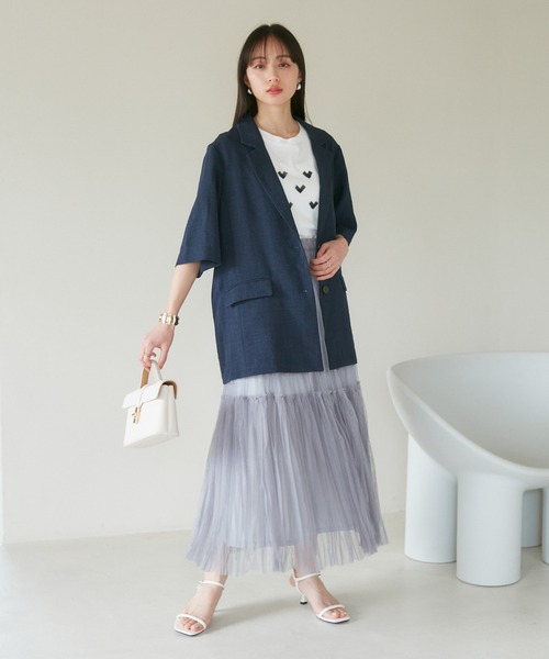 VIS（ビス）の「【2WAY】チュールプリーツスカート【洗える】（スカート・レディース・グレー/ホワイト/ブラック・FREE）」の16枚目の写真