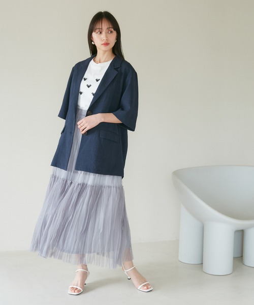 VIS（ビス）の「【2WAY】チュールプリーツスカート【洗える】（スカート・レディース・グレー/ホワイト/ブラック・FREE）」の17枚目の写真