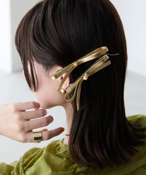 トリミングリボン トップノット用バレッタ ヘアクリップ [79] 磯臭
