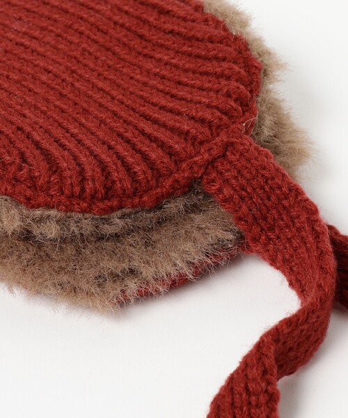 Casselini（キャセリーニ）の「Casselini / 別注 イヤービーニー（ニットキャップ/ビーニー・キッズ・レッド/ネイビー・ONE SIZE）」の4枚目の写真