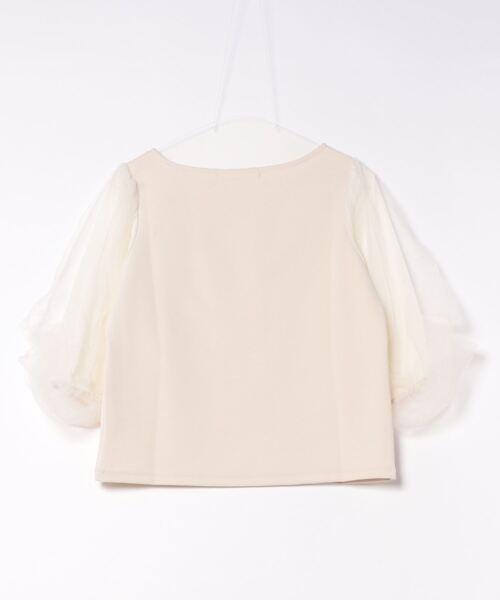 mysty woman（ミスティウーマン）の「シアータックスリーブ7分袖プルオーバー　121446（Tシャツ/カットソー・レディース・オフホワイト/ブラック/グレイッシュブルー・FREE）」の20枚目の写真