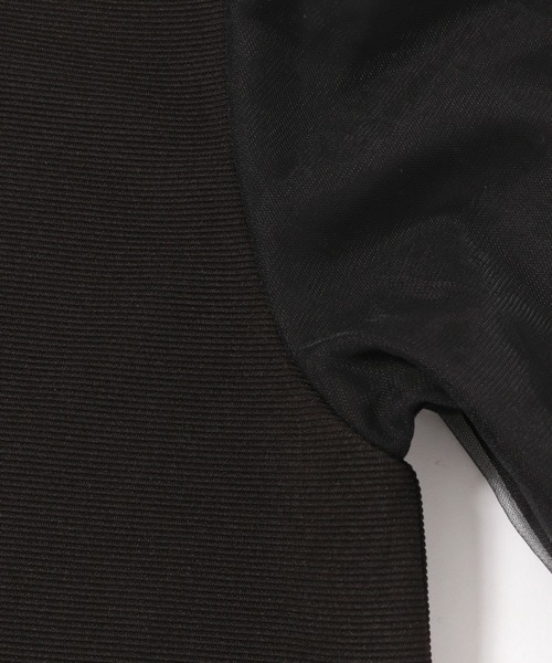 mysty woman（ミスティウーマン）の「シアータックスリーブ7分袖プルオーバー　121446（Tシャツ/カットソー・レディース・オフホワイト/ブラック/グレイッシュブルー・FREE）」の19枚目の写真