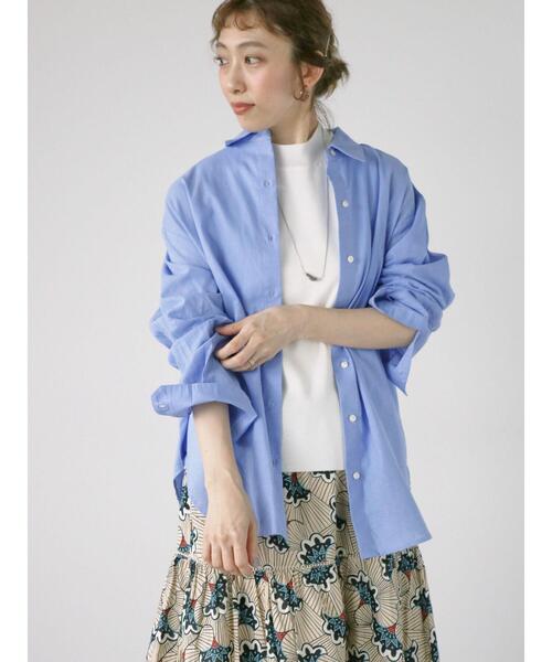 Lugnoncure（ルノンキュール）の「リネンブレンドシャツ（シャツ/ブラウス・レディース・ホワイト/ピンク/オフホワイト/サックスブルー/ブラック・F）」の4枚目の写真