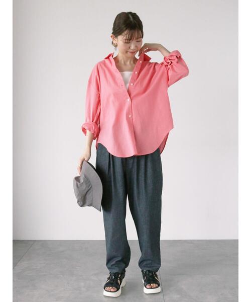 Lugnoncure（ルノンキュール）の「リネンブレンドシャツ（シャツ/ブラウス・レディース・ホワイト/ピンク/オフホワイト/サックスブルー/ブラック・F）」の6枚目の写真