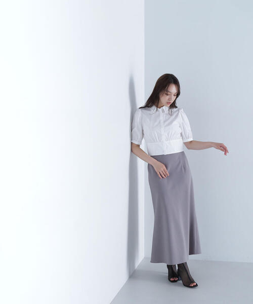 NATURAL BEAUTY BASIC（ナチュラルビューティーベーシック）の「◇バイアスナロースカート（スカート・レディース・ベージュ/グレー・MEDIUM）」の15枚目の写真