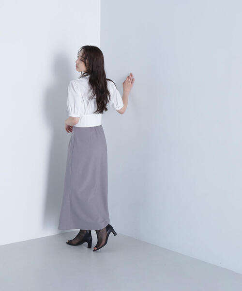 NATURAL BEAUTY BASIC（ナチュラルビューティーベーシック）の「◇バイアスナロースカート（スカート・レディース・ベージュ/グレー・MEDIUM）」の16枚目の写真