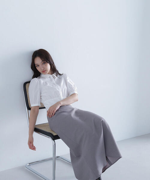 NATURAL BEAUTY BASIC（ナチュラルビューティーベーシック）の「◇バイアスナロースカート（スカート・レディース・ベージュ/グレー・MEDIUM）」の17枚目の写真