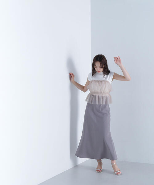 NATURAL BEAUTY BASIC（ナチュラルビューティーベーシック）の「◇バイアスナロースカート（スカート・レディース・ベージュ/グレー・MEDIUM）」の18枚目の写真