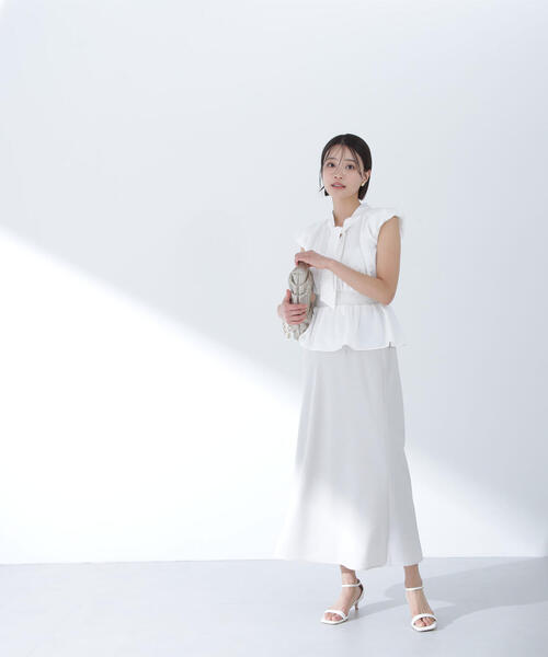 NATURAL BEAUTY BASIC（ナチュラルビューティーベーシック）の「◇バイアスナロースカート（スカート・レディース・ベージュ/グレー・MEDIUM）」の14枚目の写真