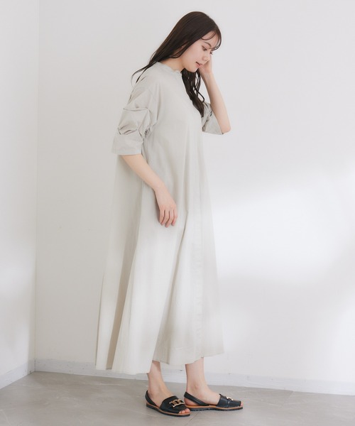 KATHARINE ROSS(キャサリンロス)の「【KATHARINE ROSS】綿100% 着痩せ タックボリューム袖シャツワンピース(シャツワンピース・レディース・ベージュ/ブルー・MEDIUM)」の11枚目の写真