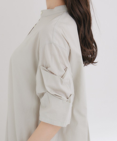 KATHARINE ROSS(キャサリンロス)の「【KATHARINE ROSS】綿100% 着痩せ タックボリューム袖シャツワンピース(シャツワンピース・レディース・ベージュ/ブルー・MEDIUM)」の19枚目の写真