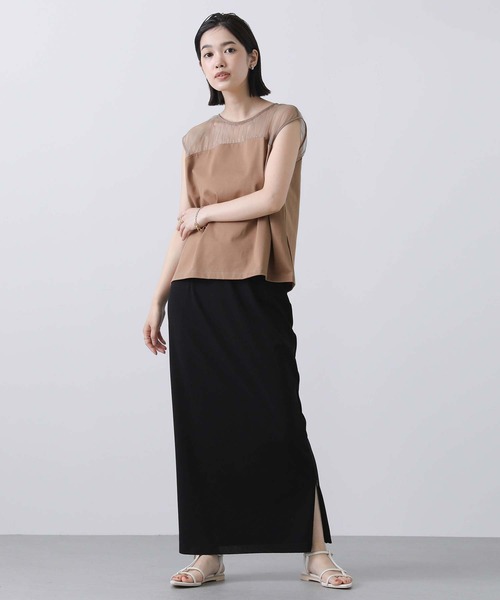 Gready Brilliant（グレディブリリアン）の「ラメチュールヨークカットソー（Tシャツ/カットソー・レディース・ブラック/キャメル・38）」の13枚目の写真