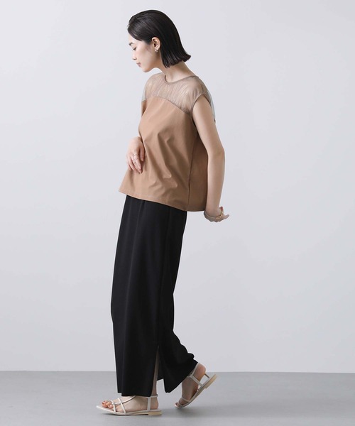 Gready Brilliant（グレディブリリアン）の「ラメチュールヨークカットソー（Tシャツ/カットソー・レディース・ブラック/キャメル・38）」の14枚目の写真