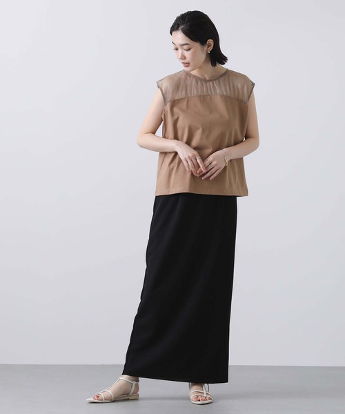 Gready Brilliant（グレディブリリアン）の「ラメチュールヨークカットソー（Tシャツ/カットソー・レディース・ブラック/キャメル・38）」の16枚目の写真