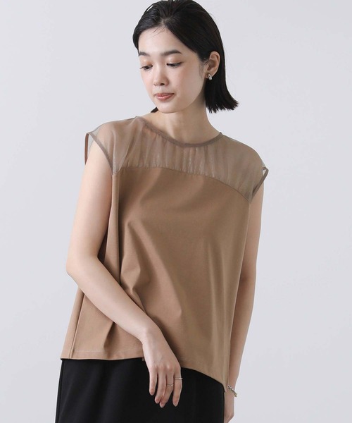 Gready Brilliant（グレディブリリアン）の「ラメチュールヨークカットソー（Tシャツ/カットソー・レディース・ブラック/キャメル・38）」の17枚目の写真