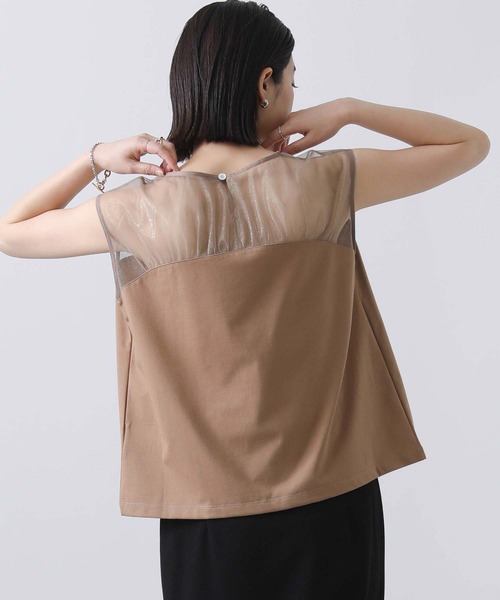 Gready Brilliant（グレディブリリアン）の「ラメチュールヨークカットソー（Tシャツ/カットソー・レディース・ブラック/キャメル・38）」の18枚目の写真