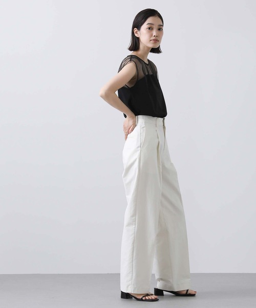 Gready Brilliant（グレディブリリアン）の「ラメチュールヨークカットソー（Tシャツ/カットソー・レディース・ブラック/キャメル・38）」の4枚目の写真