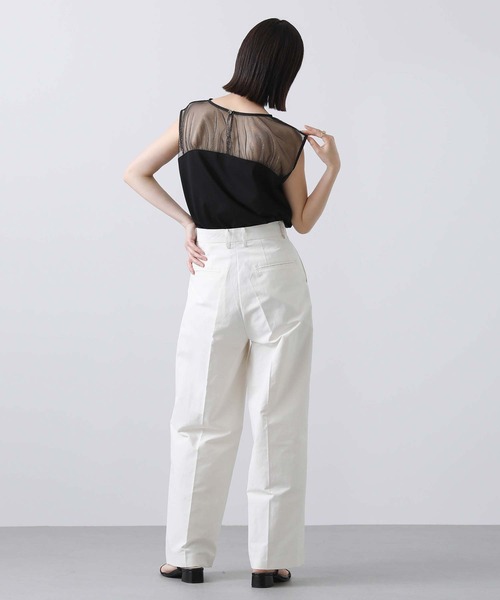 Gready Brilliant（グレディブリリアン）の「ラメチュールヨークカットソー（Tシャツ/カットソー・レディース・ブラック/キャメル・38）」の5枚目の写真