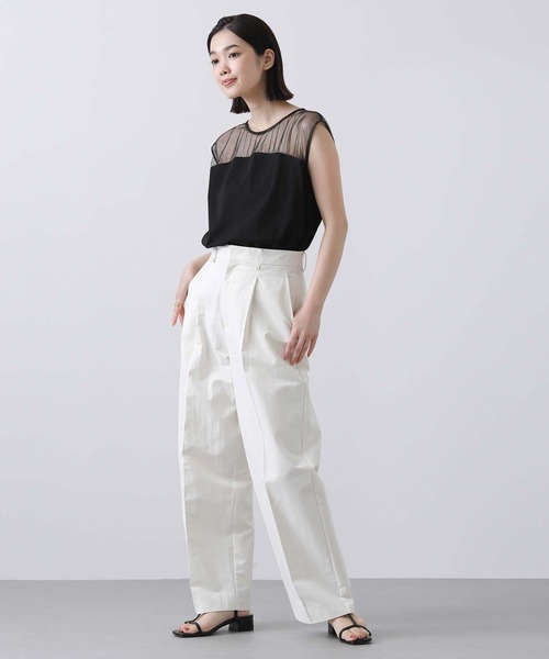 Gready Brilliant（グレディブリリアン）の「ラメチュールヨークカットソー（Tシャツ/カットソー・レディース・ブラック/キャメル・38）」の6枚目の写真