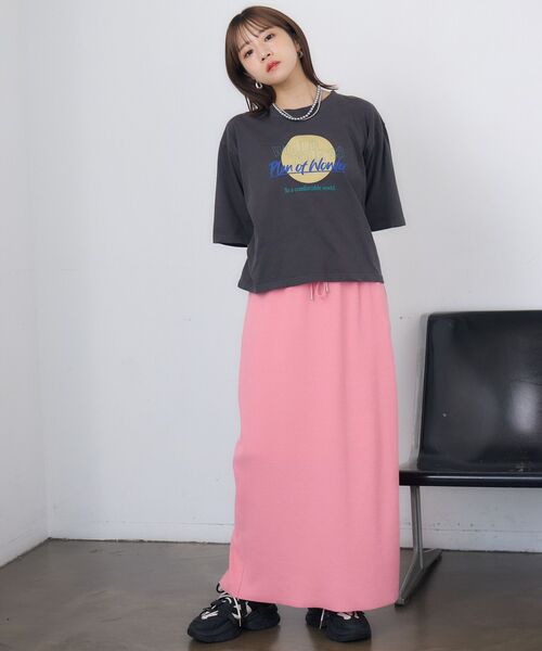 RETRO GIRL(レトロガール)の「リブニットSK(スカート・レディース・ブルー/アイボリー/ブラック/ピンク・FREE)」の12枚目の写真