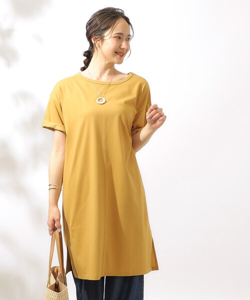 SHOO・LA・RUE（シューラルー）の「◆【汗ジミ防止/UV】夏も好きな色を着よう 欲ばりチュニックワンピース（チュニック・レディース・マスタード/ホワイト/チャコールグレー・02/03/04）」の16枚目の写真