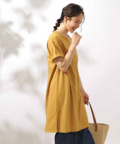 SHOO・LA・RUE（シューラルー）の「◆【汗ジミ防止/UV】夏も好きな色を着よう 欲ばりチュニックワンピース（チュニック・レディース・マスタード/ホワイト/チャコールグレー・02/03/04）」の17枚目の写真