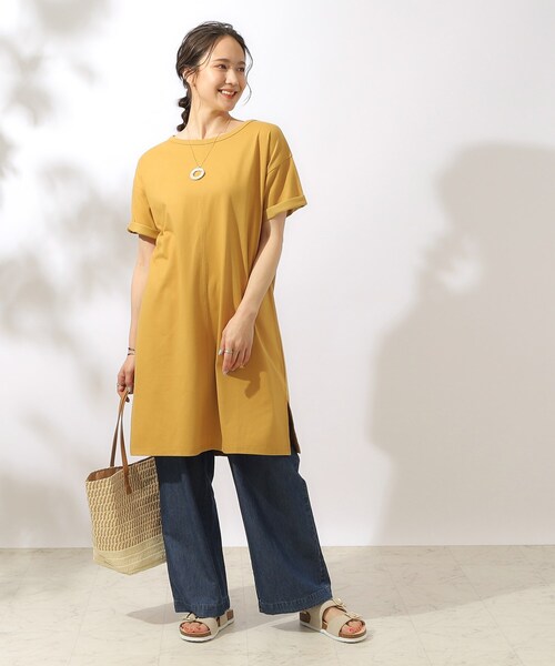 SHOO・LA・RUE（シューラルー）の「◆【汗ジミ防止/UV】夏も好きな色を着よう 欲ばりチュニックワンピース（チュニック・レディース・マスタード/ホワイト/チャコールグレー・02/03/04）」の18枚目の写真