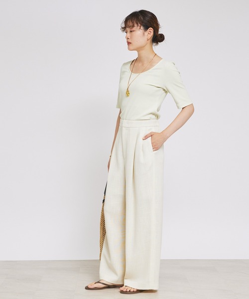 qualite scape（カリテ スケープ）の「ランダムテレコTシャツ（Tシャツ/カットソー・レディース・ブラック/ライトグレー/ホワイト/ライム・フリー）」の8枚目の写真