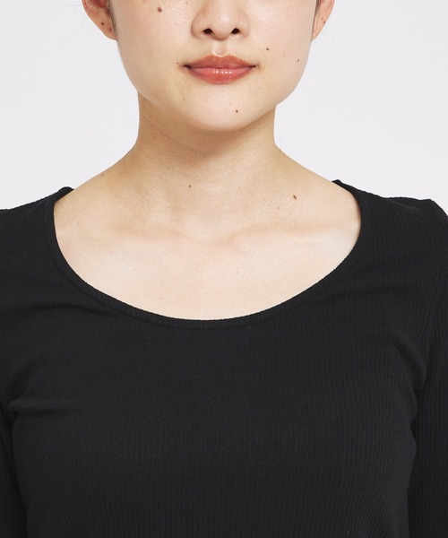 qualite scape（カリテ スケープ）の「ランダムテレコTシャツ（Tシャツ/カットソー・レディース・ブラック/ライトグレー/ホワイト/ライム・フリー）」の16枚目の写真