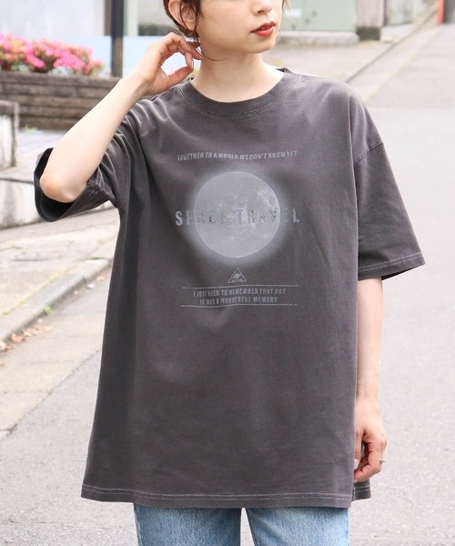 tiptop（ティップトップ）の「モノトーンプリントピグメントBIGTシャツ（Tシャツ/カットソー・レディース・ホワイト系その他/アイボリー/ブラック系その他2/ブラック系その他・FREE）」の12枚目の写真