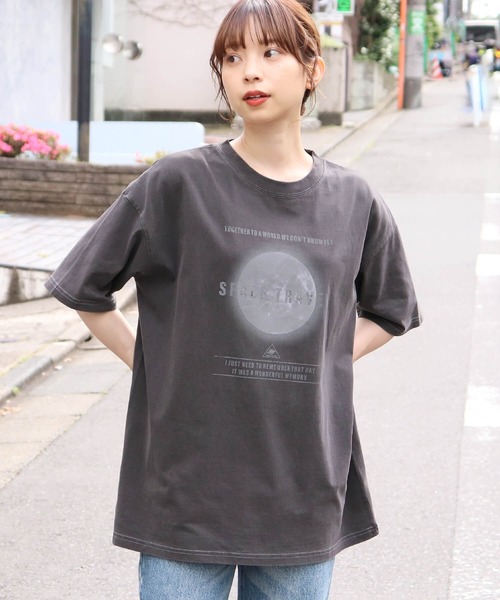 tiptop（ティップトップ）の「モノトーンプリントピグメントBIGTシャツ（Tシャツ/カットソー・レディース・ホワイト系その他/アイボリー/ブラック系その他2/ブラック系その他・FREE）」の11枚目の写真