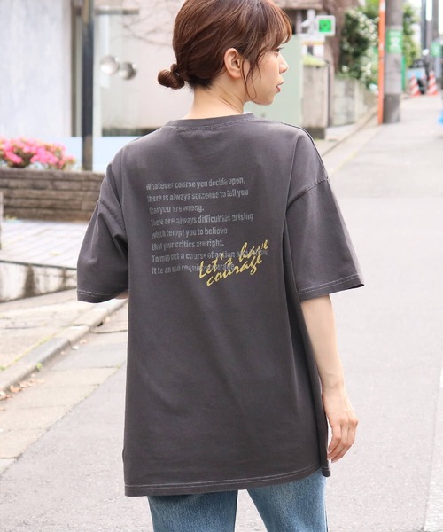 tiptop（ティップトップ）の「モノトーンプリントピグメントBIGTシャツ（Tシャツ/カットソー・レディース・ホワイト系その他/アイボリー/ブラック系その他2/ブラック系その他・FREE）」の7枚目の写真