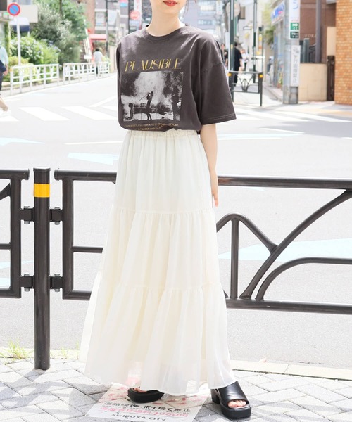 tiptop（ティップトップ）の「モノトーンプリントピグメントBIGTシャツ（Tシャツ/カットソー・レディース・ホワイト系その他/アイボリー/ブラック系その他2/ブラック系その他・FREE）」の21枚目の写真