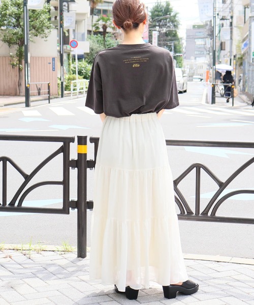 tiptop（ティップトップ）の「モノトーンプリントピグメントBIGTシャツ（Tシャツ/カットソー・レディース・ホワイト系その他/アイボリー/ブラック系その他2/ブラック系その他・FREE）」の18枚目の写真