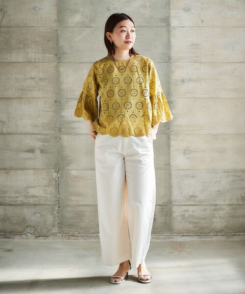 le.coeur blanc（ルクールブラン）の「カットワークレースフレアスリーブブラウス（シャツ/ブラウス・レディース・オフホワイト/マスタード/ブラック・38）」の16枚目の写真