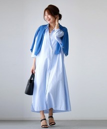 Ehre style（エーレスタイル）の「しっかりロング丈！ゆるシャツ3wayワンピース（シャツワンピース）」