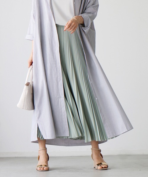 Ehre style(エーレスタイル)の「しっかりロング丈!ゆるシャツ3wayワンピース(シャツワンピース・レディース・ブラック/ブルー・FREE)」の8枚目の写真