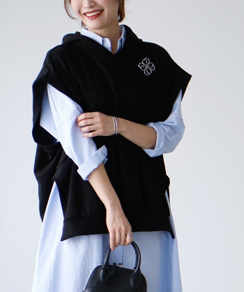 Ehre style(エーレスタイル)の「しっかりロング丈!ゆるシャツ3wayワンピース(シャツワンピース・レディース・ブラック/ブルー・FREE)」の21枚目の写真