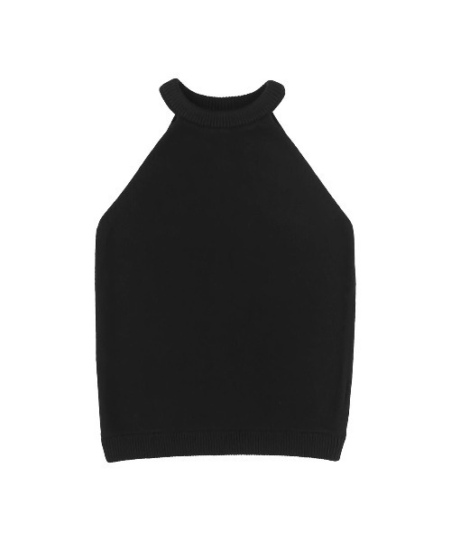 セール】Halterneck Back Slit Knit Top /バックスリットタンク