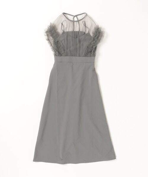 *Ulla Johnson* フリルクレープワンピース ドレス セール】チュール×クレープドッキングフリルワンピース（ドレス