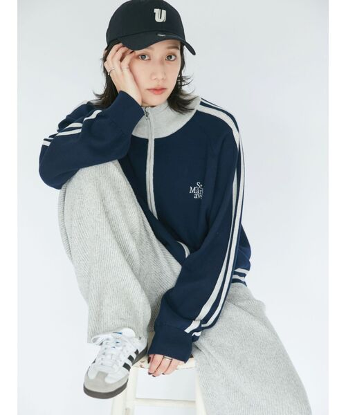 Ungrid（アングリッド）の「【WEB限定】ラインニットカーデ（ジャージ・レディース・グレー/イエロー/ネイビー・FREE）」の13枚目の写真