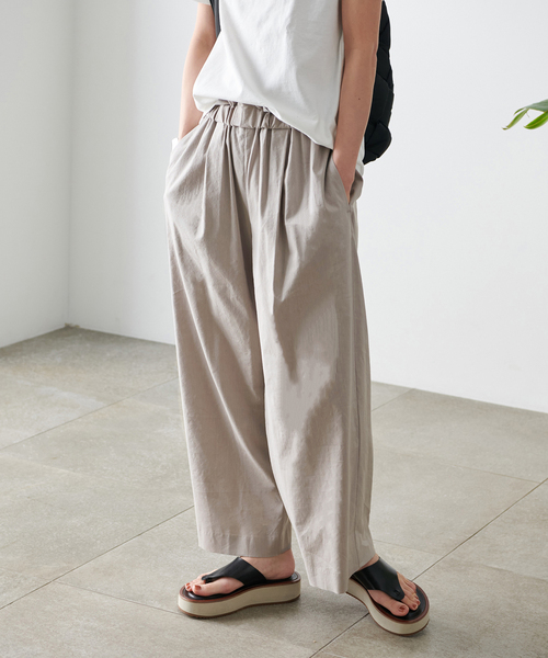 さきウォッシャブルコットンリネンVISワイドパンツ　グレー　サイズ40 追加》ウォッシャブルコットンリネンVISワイドパンツ（その他
