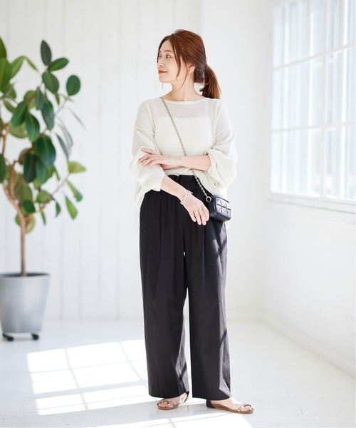 【美品】ジャーナルスタンダード ウォッシャブルコットンリネンVISワイドパンツ JOURNAL STANDARD（ジャーナルスタンダード）の