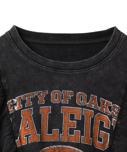 日本未入荷 CHUU★ヴィンテージウォッシュロゴTシャツ セール】WEGO/ヴィンテージウォッシュデザインT（Tシャツ