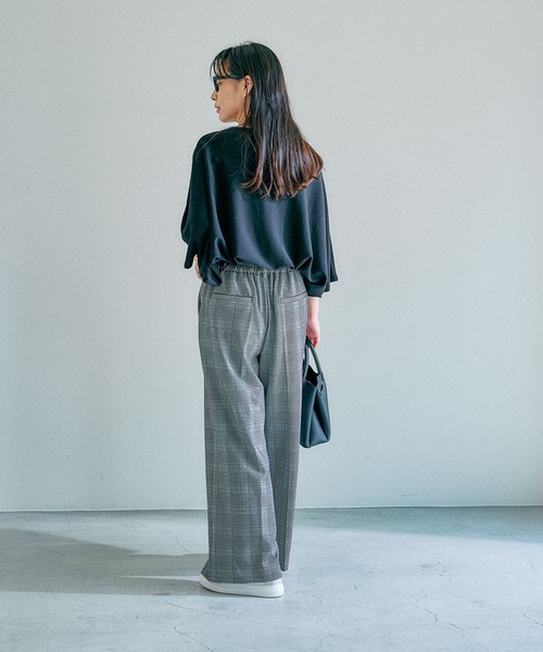 Elura（エルーラ）の「＜レギュラー／低身長サイズ＞サマ見えチェックワイドパンツ/136583（その他パンツ・レディース・ブラック系その他・MEDIUM/LARGE/FREE(S)）」の6枚目の写真