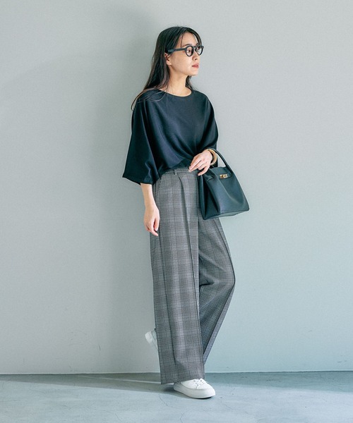 Elura（エルーラ）の「＜レギュラー／低身長サイズ＞サマ見えチェックワイドパンツ/136583（その他パンツ・レディース・ブラック系その他・MEDIUM/LARGE/FREE(S)）」の7枚目の写真