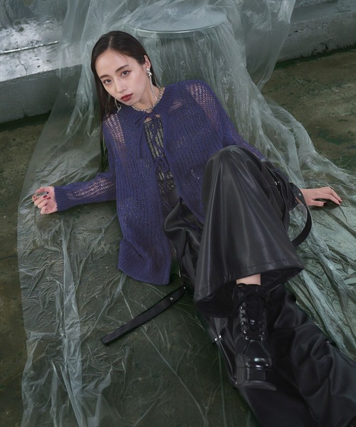 HARE（ハレ）の「2WAYシアーモヘヤニットプルオーバー(HARE)（ニット/セーター・レディース・ブラック/ネイビー・FREE）」の7枚目の写真