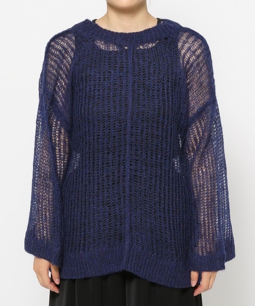 HARE（ハレ）の「2WAYシアーモヘヤニットプルオーバー(HARE)（ニット/セーター・レディース・ブラック/ネイビー・FREE）」の15枚目の写真